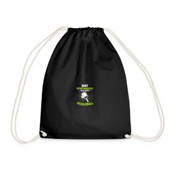 Pickle Ball Pickleball Kitchen - Drawstring Bag - black - Front