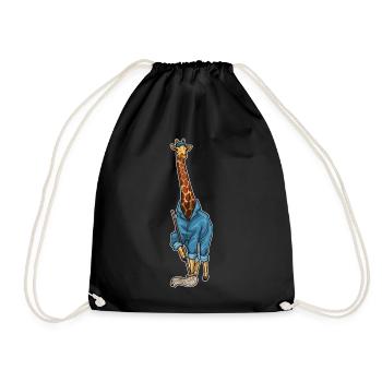 Giraffe Cleaner Mop - Drawstring Bag - black - Front
