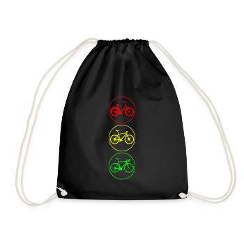 feux de circulation à vélo - Sac de sport léger - noir - Devant