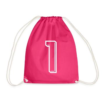 1 Jahre Trikot Nummer 1 - Zahl EINS Rückennummer - Turnbeutel - Fuchsia - Vorne