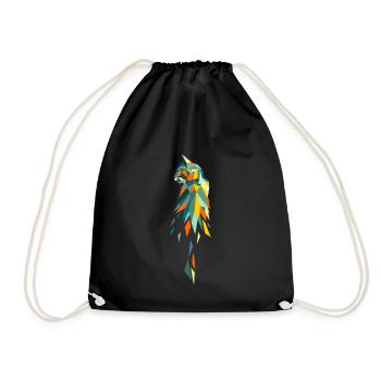 chat polygone rétro coloré - Sac de sport léger - noir - Devant