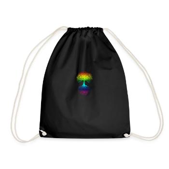 Tree of life, life energy, meditation, happiness - Drawstring Bag - black - Front
