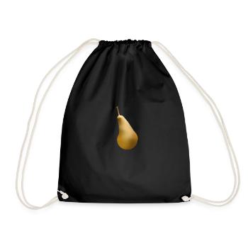 birne,pear,gold,photo,pop-art - Turnbeutel - Schwarz - Vorne
