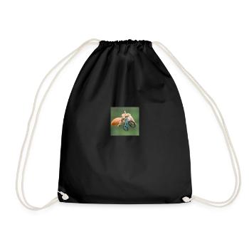 Animal drawing t-shirt - Drawstring Bag - black - Front