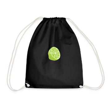 lime - Drawstring Bag - black - Front