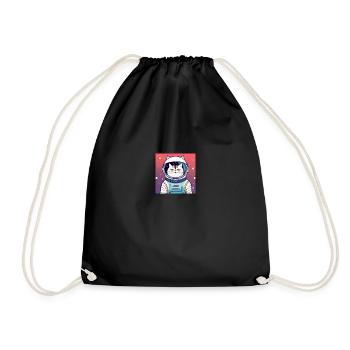Nugget - The Space Adventure Cat in Stylish - Drawstring Bag - black - Front