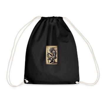 MOTARD SQUELETTE Style cyborg steampunk - Sac de sport léger - noir - Devant