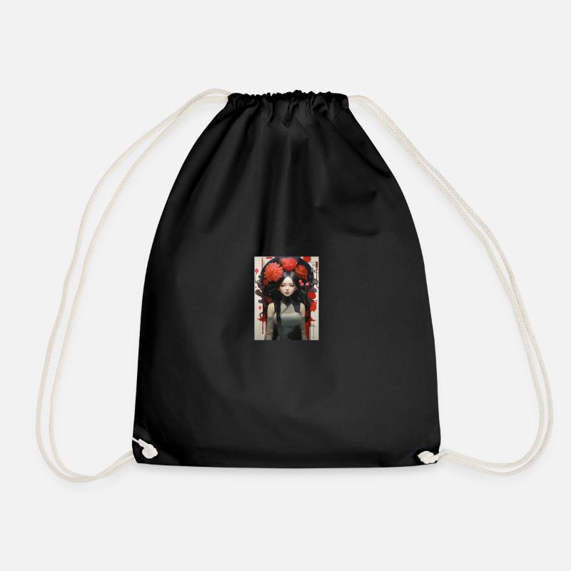 Japanese Manga Wife - Drawstring Bag - black