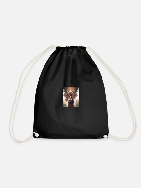 Manga Woman - Drawstring Bag - black