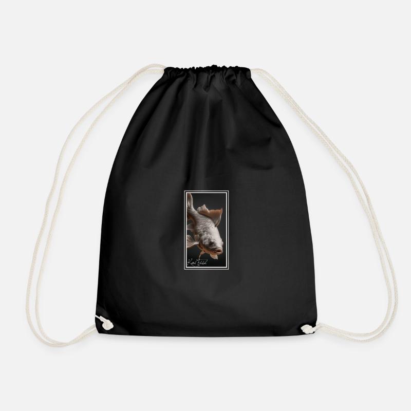 Koi Fish - 3D Render - Drawstring Bag - black