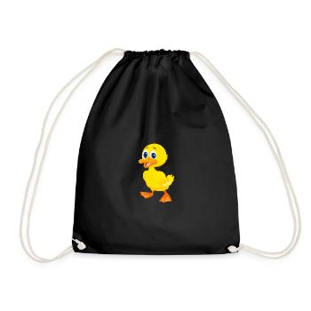 Ente gelb Entchen Geschenk - Turnbeutel - Schwarz - Vorne