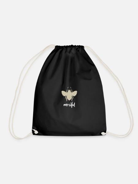 Beige Bee Merciful Biene Be Merciful - Drawstring Bag - black