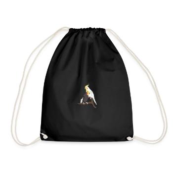 Pair of nymph parakeet motif - Drawstring Bag - black - Front