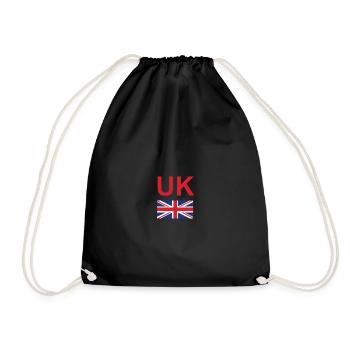 English UK flag - Drawstring Bag - black - Front