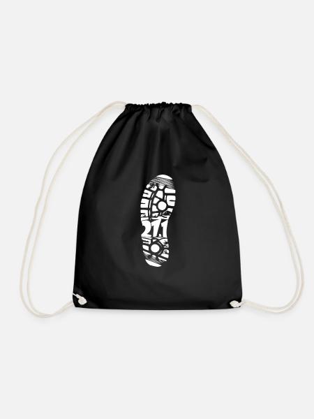 Half Marathon Footprint - Premium Design - Drawstring Bag - black