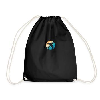 Avion dans un beau design rétro - Sac de sport léger - noir - Devant