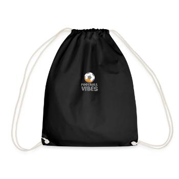 Football vibes avec ballon de foot - Sac de sport léger - noir - Devant