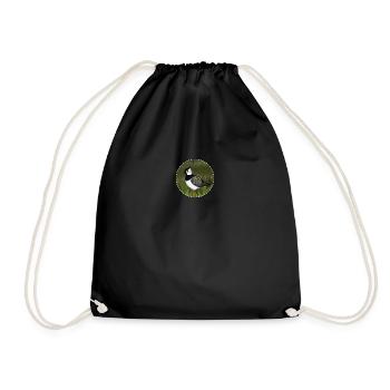 jz.birds Lapwing Bird Design Illustration - Drawstring Bag - black - Front