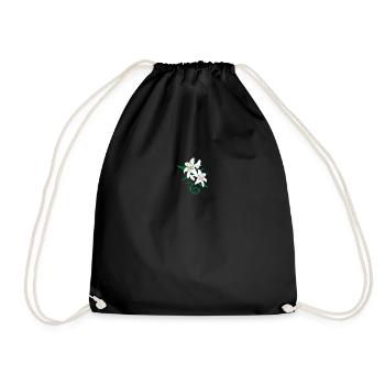 Lily flower tattoo gift idea - Drawstring Bag - black - Front