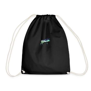 Idée cadeau aurores boréales avec animaux à double exposition - Sac de sport léger - noir - Devant