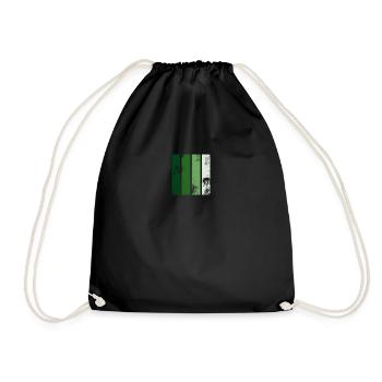Retro stripes green - Drawstring Bag - black - Front