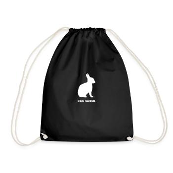 Bunny woman girl bunny mum - Drawstring Bag - black - Front