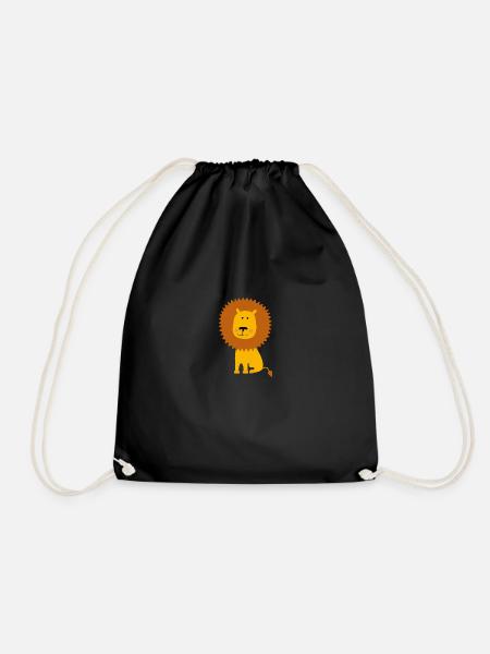 lion - Drawstring Bag - black