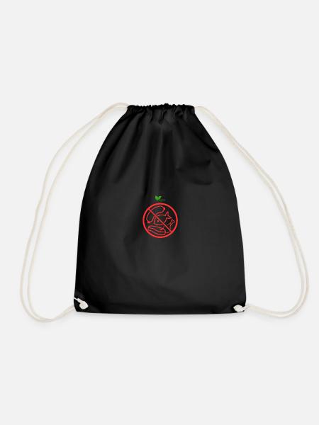 Animal rights vegan - Drawstring Bag - black