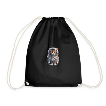 Chat astronaute - Sac de sport léger - noir - Devant