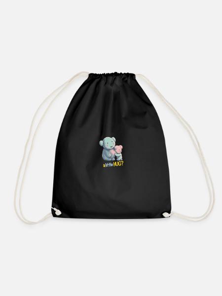 A LITTLE HUG? - Drawstring Bag - black