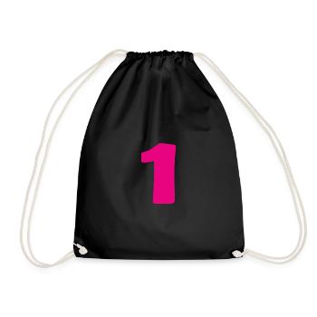 1. 1 year. 1st ANNIVERSARY. 1 YEAR ANNIVERSARY - Drawstring Bag - black - Front