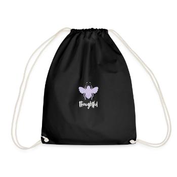 Purple Pastel Bee Thoughtful Bee Be Thoughtful - Drawstring Bag - black - Front
