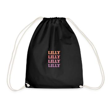 Name Lilly - Drawstring Bag - black - Front
