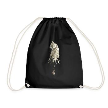 Polygone beige brun chat - Sac de sport léger - noir - Devant