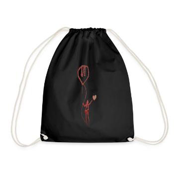 Une fille avec du cœur et un ballon - Sac de sport léger - noir - Devant