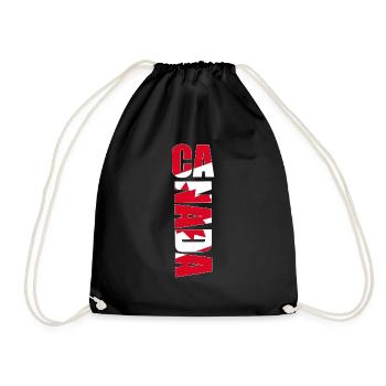 T-shirt avec le drapeau et le nom du Canada - Sac de sport léger - noir - Devant