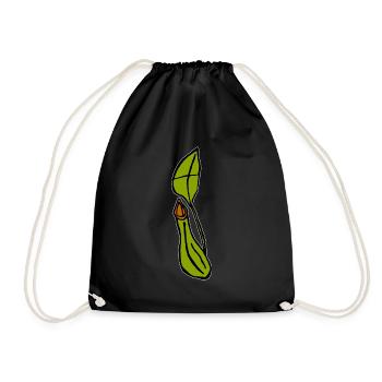 Carnivorous Plant Fly Pitcher Plant - Drawstring Bag - black - Front