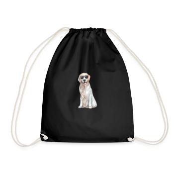 Lustiger Hund - Turnbeutel - Schwarz - Vorne