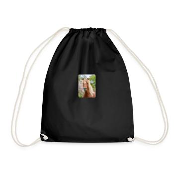 Aegidienberger horse Icelander-Paso-Mix portrait - Drawstring Bag - black - Front
