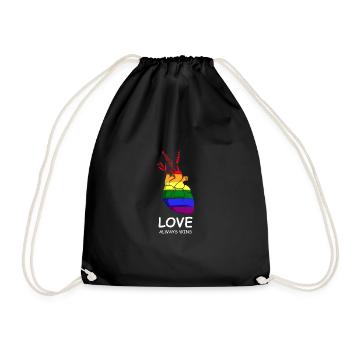 Love wins loving person poison - Drawstring Bag - black - Front