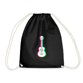 EDM - Acoustic Guitar - Glitch Rave Style - Drawstring Bag - black - Front