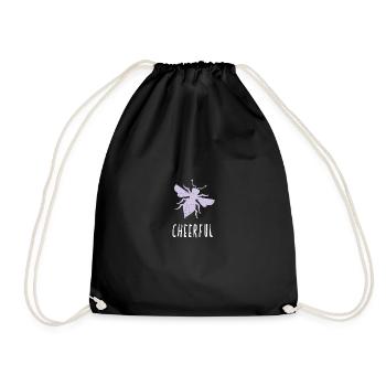 Abeille pastel violette Abeille gaie Soyez joyeux - Sac de sport léger - noir - Devant
