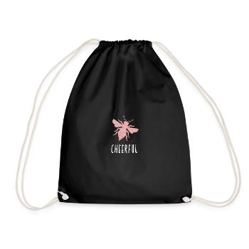 Abeille rose Abeille joyeuse Soyez joyeux - Sac de sport léger - noir - Devant