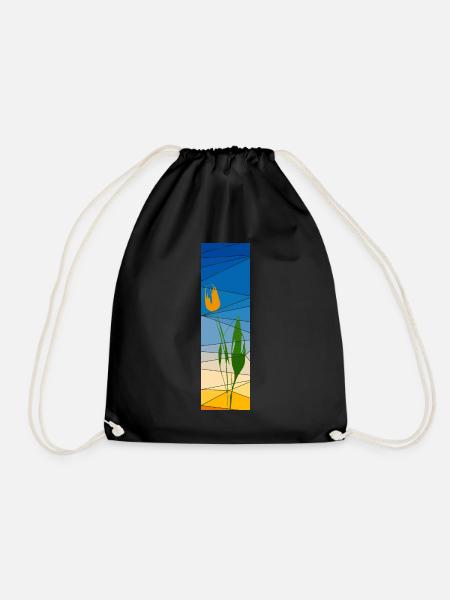 King's day tulip with sundown - Drawstring Bag - black