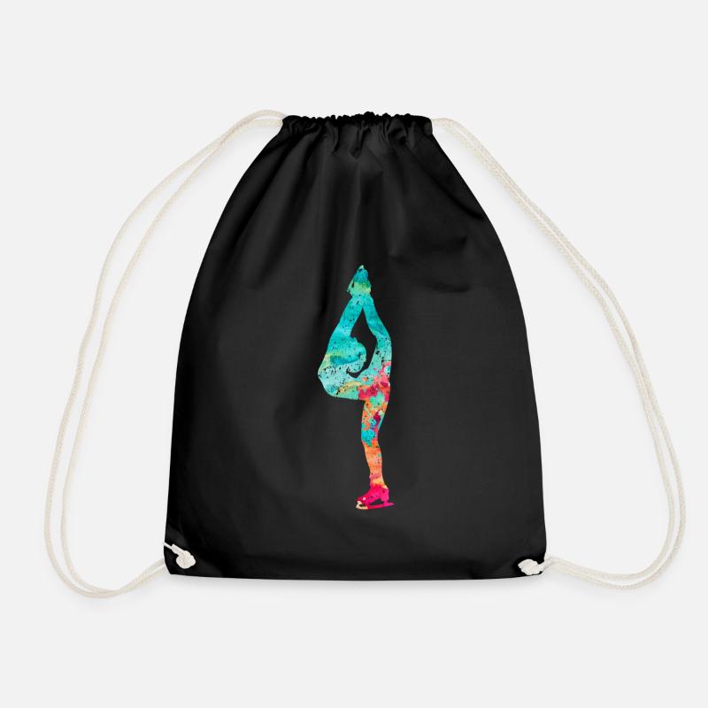 Figure skating PopArt - Drawstring Bag - black