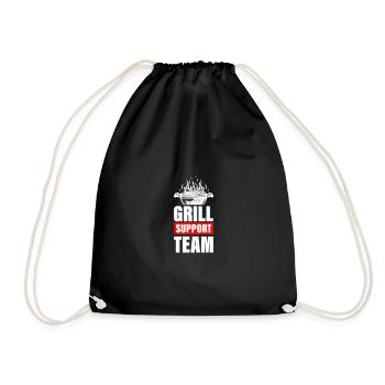 Grill Support Team Grillen - Turnbeutel - Schwarz - Vorne