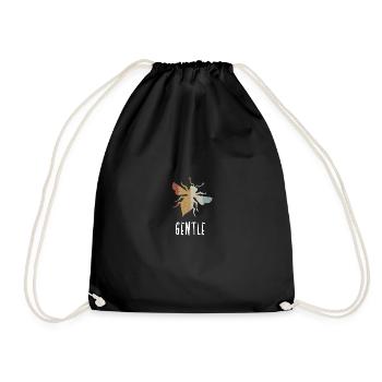 Retro Bee Gentle Biene Be Gentle - Drawstring Bag - black - Front