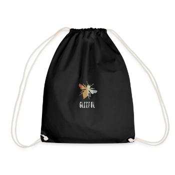 Retro Bee Gleeful Biene Be Gleeful - Drawstring Bag - black - Front