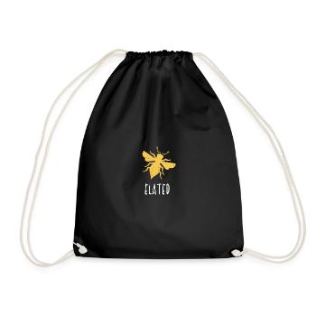 Yellow Bee Elated Bee Be Elated - Drawstring Bag - black - Front