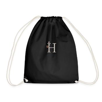 H, lettre H avec des fleurs - Sac de sport léger - noir - Devant